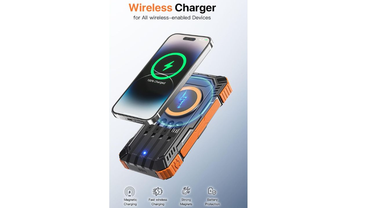 Solar Power Bank 49800mAh Wireless Portable Charger